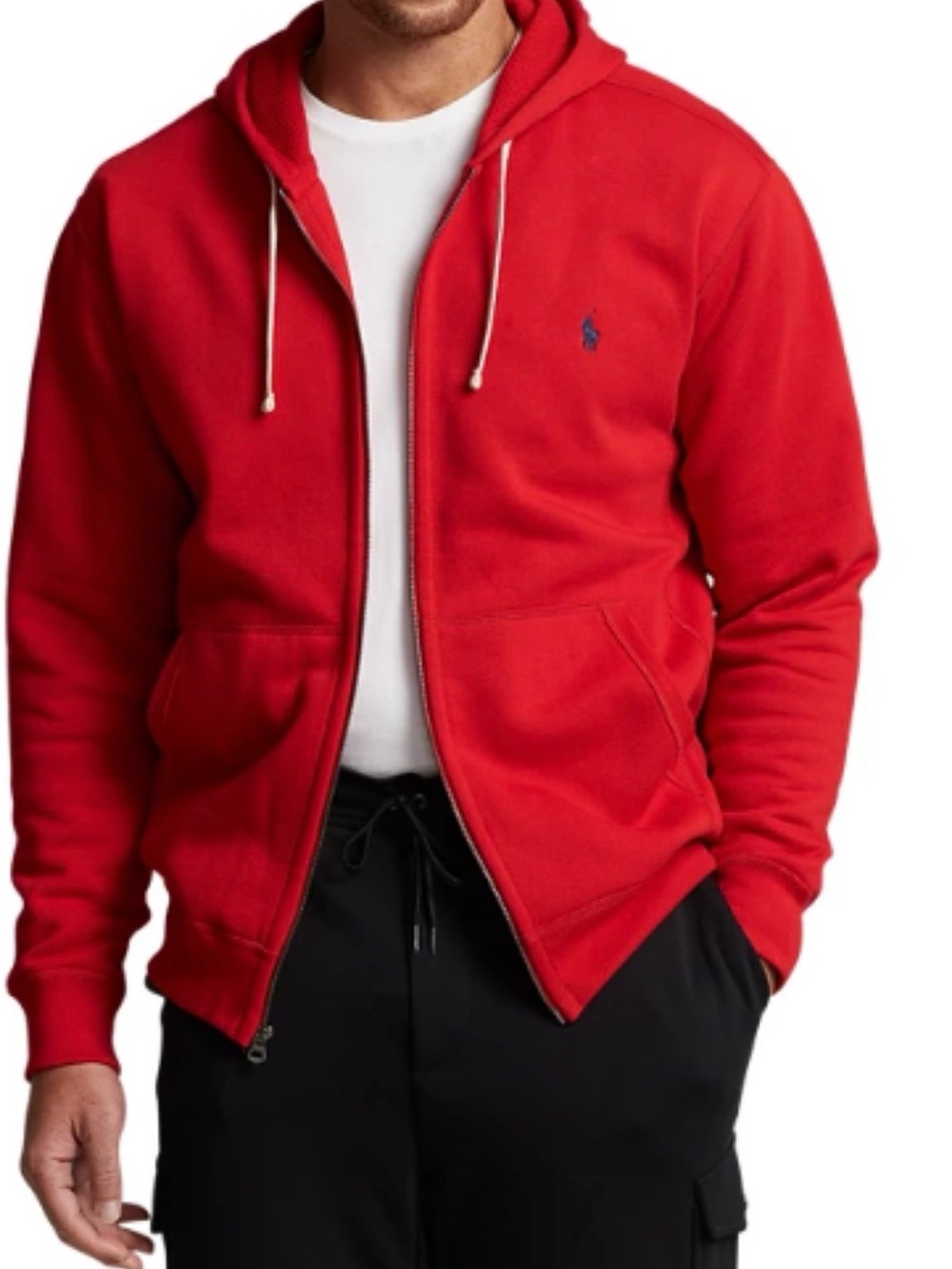 Ralph Lauren Red Full-Zip Hooded Sweatshirt